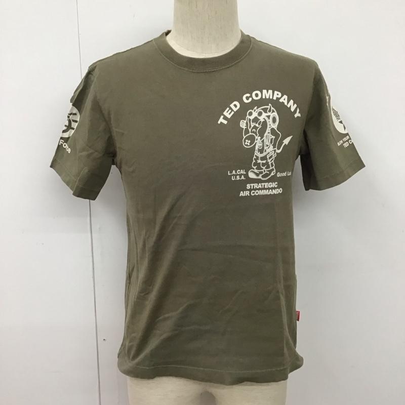 テッドマン TEDMAN Tシャツ 半袖 半袖カットソー プリントTシャツ クルーネックカットソー 38 プリント カーキ / カーキ /  メンズ USED 古着 中古 10128066