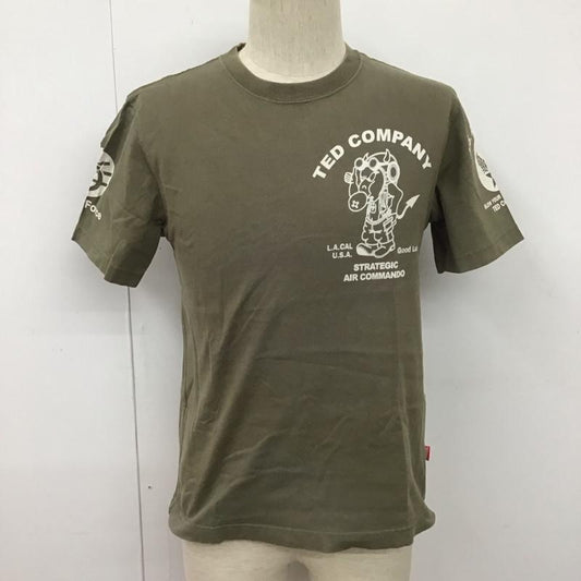 テッドマン TEDMAN Tシャツ 半袖 半袖カットソー プリントTシャツ クルーネックカットソー 38 プリント カーキ / カーキ /  メンズ USED 古着 中古 10128066