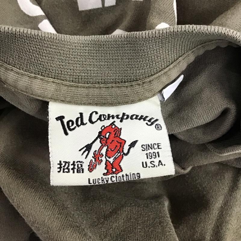 テッドマン TEDMAN Tシャツ 半袖 半袖カットソー プリントTシャツ クルーネックカットソー 38 プリント カーキ / カーキ /  メンズ USED 古着 中古 10128066