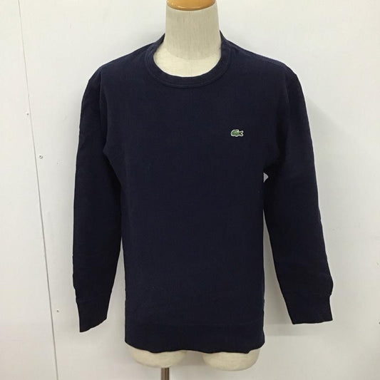 ラコステ LACOSTE トレーナー 長袖 長袖トレーナー スウェット クルーネック プルオーバー 4 ロゴ、文字 紺 / ネイビー /  メンズ USED 古着 中古 10128069