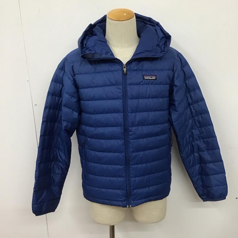 パタゴニア patagonia ジャケット、上着 ジャケット、ブレザー ダウンジャケット アウター ジップアップジャケット XS ロゴ、文字 青 / ブルー /  メンズ USED 古着 中古 10128070