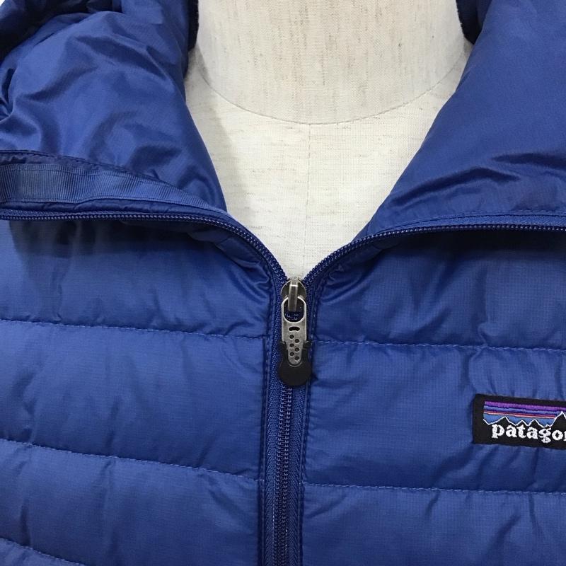パタゴニア patagonia ジャケット、上着 ジャケット、ブレザー ダウンジャケット アウター ジップアップジャケット XS ロゴ、文字 青 / ブルー /  メンズ USED 古着 中古 10128070