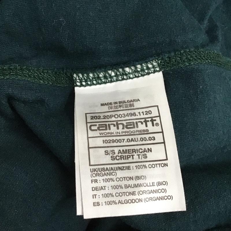 カーハート Carhartt Tシャツ 半袖 半袖カットソー プリントTシャツ クルーネックカットソー S ロゴ、文字 緑 / グリーン /  メンズ USED 古着 中古 10128072
