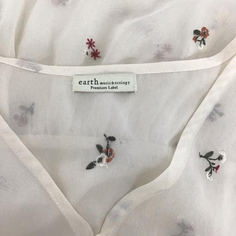 アースミュージックアンドエコロジー earth music&ecology ワンピース ロングスカート 10176DD0014 刺繍ガウン 半袖 FREE 刺繍 白 / ホワイト /  レディース USED 古着 中古 10128077