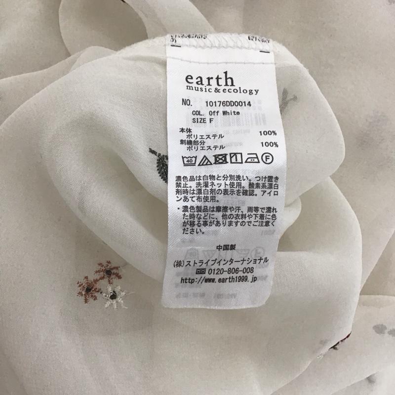 アースミュージックアンドエコロジー earth music&ecology ワンピース ロングスカート 10176DD0014 刺繍ガウン 半袖 FREE 刺繍 白 / ホワイト /  レディース USED 古着 中古 10128077