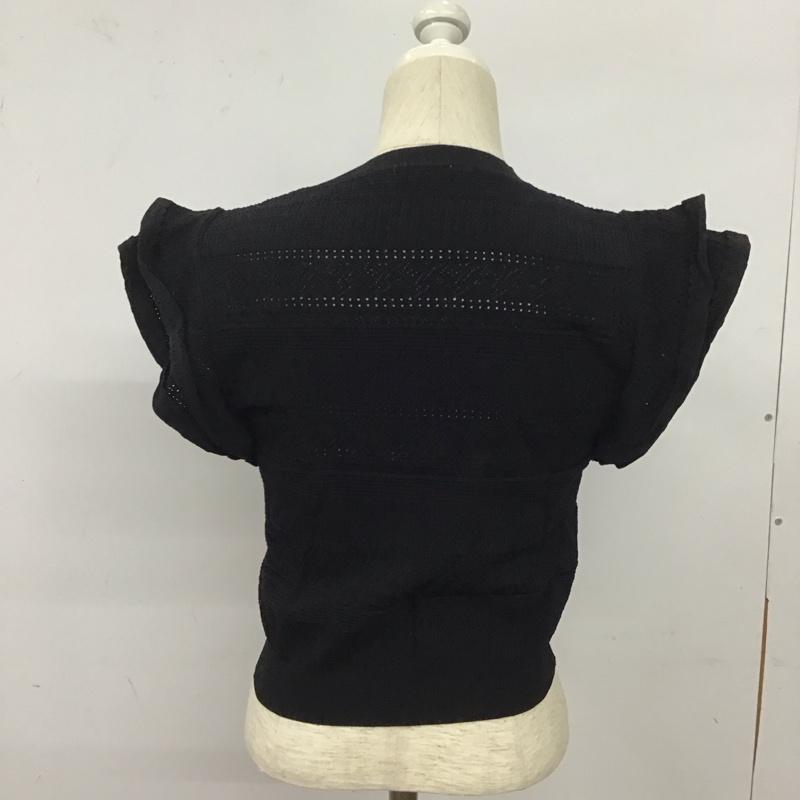 ザラ ZARA カットソー 半袖 2488 110 800 袖フリル M  黒 / ブラック /  レディース USED 古着 中古 10128078