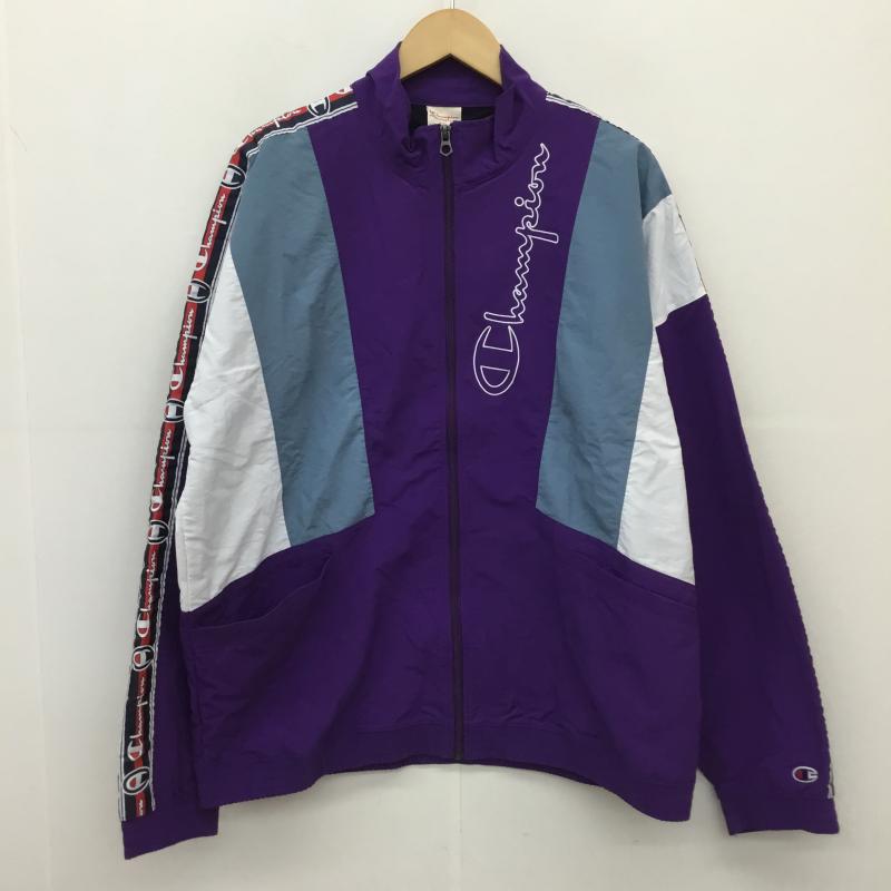 チャンピオン Champion ジャケット、上着 ジャンパー、ブルゾン track top XL ロゴ、文字 X 刺繍 紫 / パープル / X 緑 / グリーン / X 白 / ホワイト /  メンズ USED 古着 中古 10128083