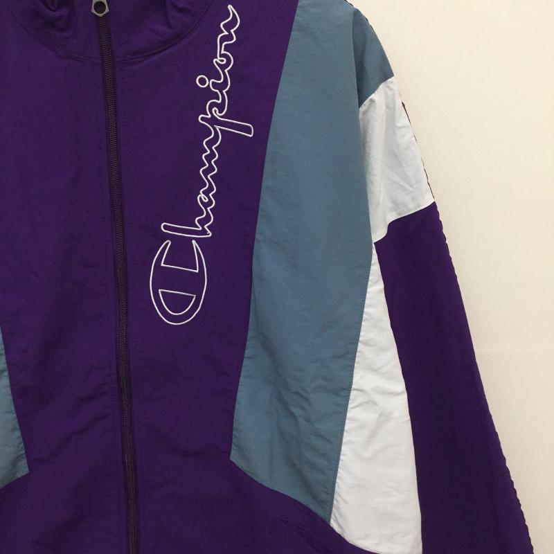 チャンピオン Champion ジャケット、上着 ジャンパー、ブルゾン track top XL ロゴ、文字 X 刺繍 紫 / パープル / X 緑 / グリーン / X 白 / ホワイト /  メンズ USED 古着 中古 10128083