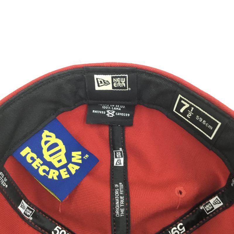 ニューエラ NEW ERA 帽子 キャップ ICE CREAM アイスクリーム　USA製 FREE ロゴ、文字 赤 / レッド /  メンズ USED 古着 中古 10128088