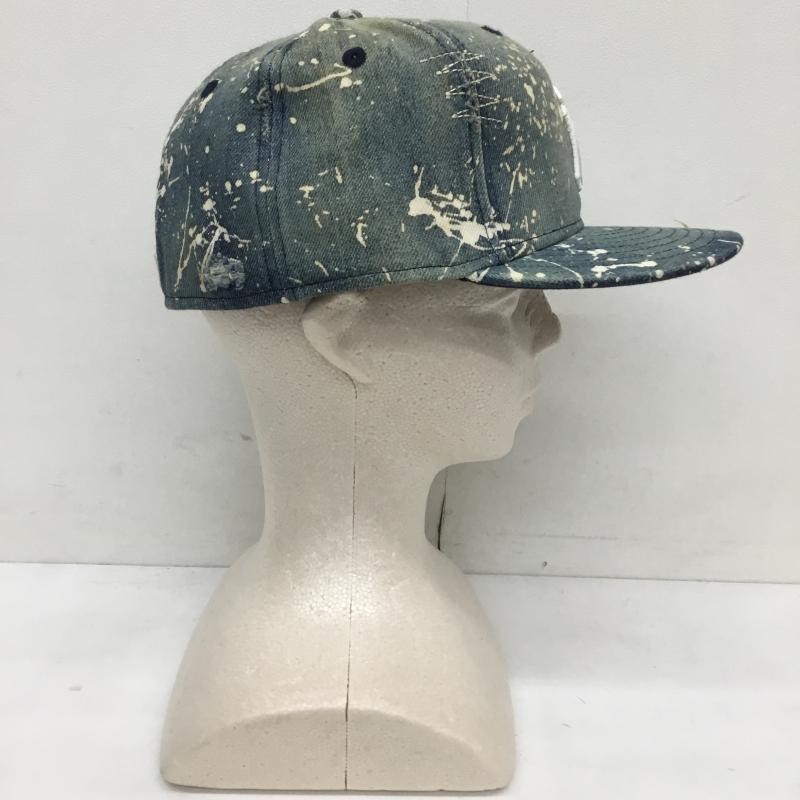 ニューエラ NEW ERA 帽子 キャップ ニューヨークヤンキース FREE ロゴ、文字 X 総柄 青 / ブルー /  メンズ USED 古着 中古 10128096