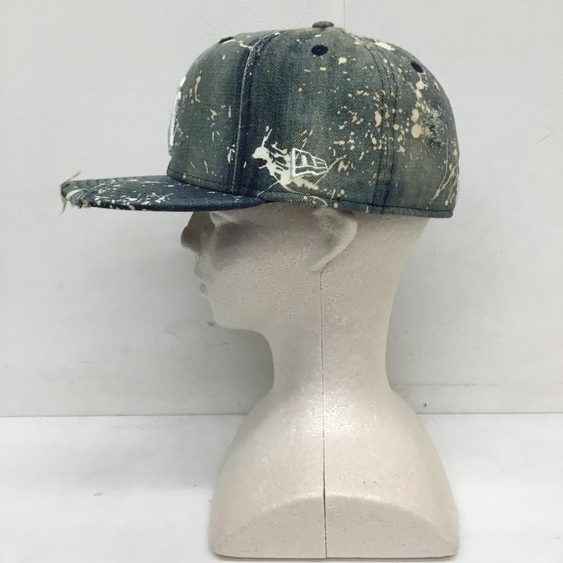ニューエラ NEW ERA 帽子 キャップ ニューヨークヤンキース FREE ロゴ、文字 X 総柄 青 / ブルー /  メンズ USED 古着 中古 10128096