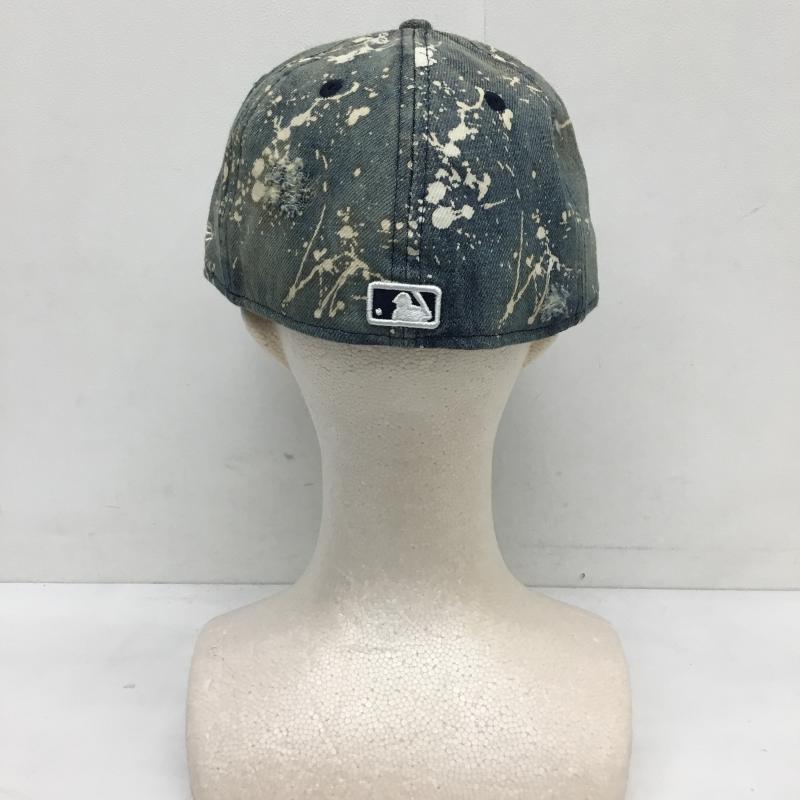 ニューエラ NEW ERA 帽子 キャップ ニューヨークヤンキース FREE ロゴ、文字 X 総柄 青 / ブルー /  メンズ USED 古着 中古 10128096