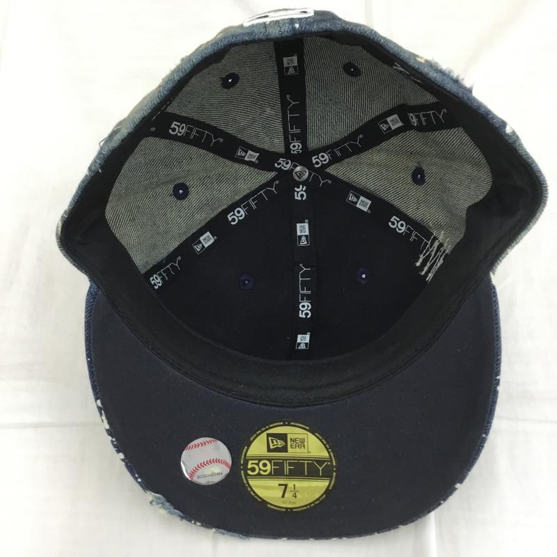 ニューエラ NEW ERA 帽子 キャップ ニューヨークヤンキース FREE ロゴ、文字 X 総柄 青 / ブルー /  メンズ USED 古着 中古 10128096
