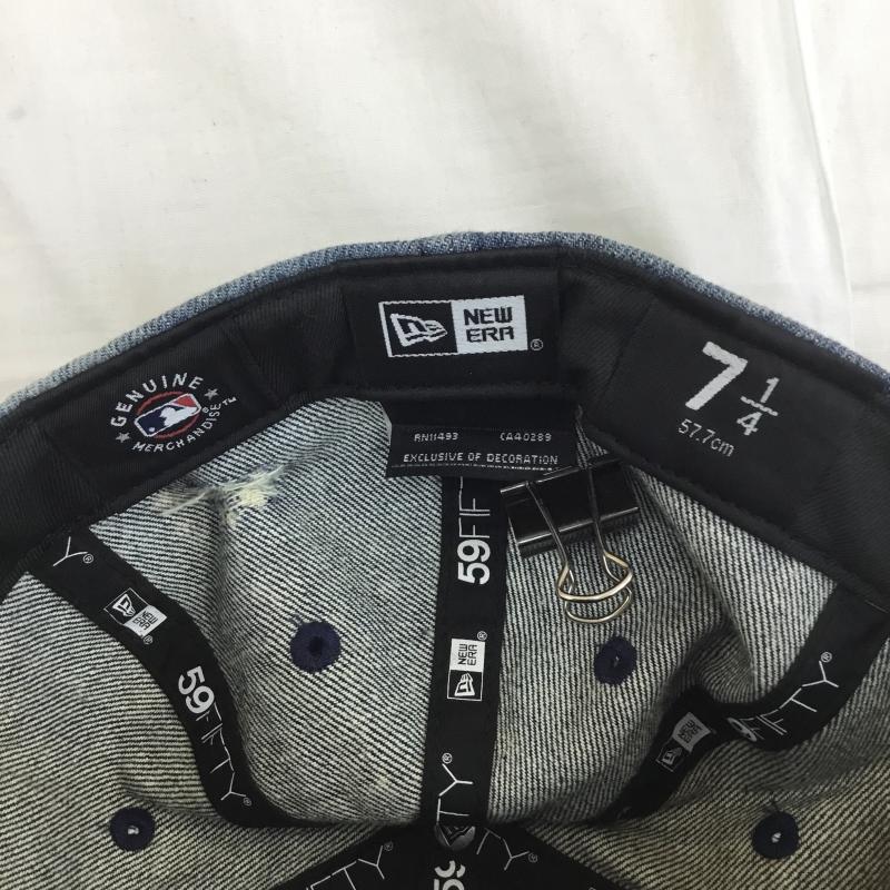 ニューエラ NEW ERA 帽子 キャップ ニューヨークヤンキース FREE ロゴ、文字 X 総柄 青 / ブルー /  メンズ USED 古着 中古 10128096