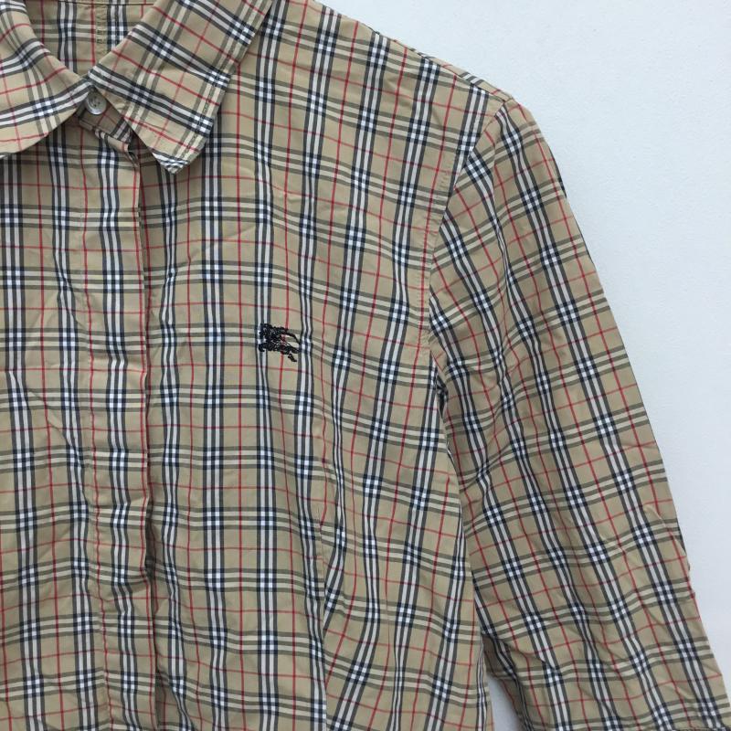バーバリー BURBERRY シャツ、ブラウス 七分袖 40 チェック 茶 / ブラウン /  レディース USED 古着 中古 10128103