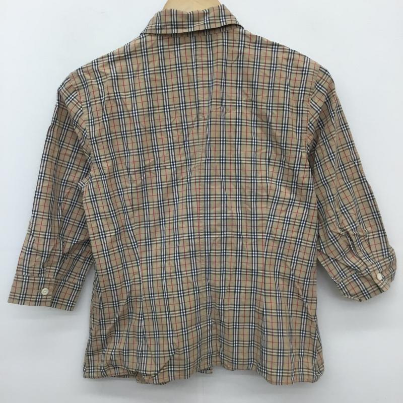バーバリー BURBERRY シャツ、ブラウス 七分袖 40 チェック 茶 / ブラウン /  レディース USED 古着 中古 10128103
