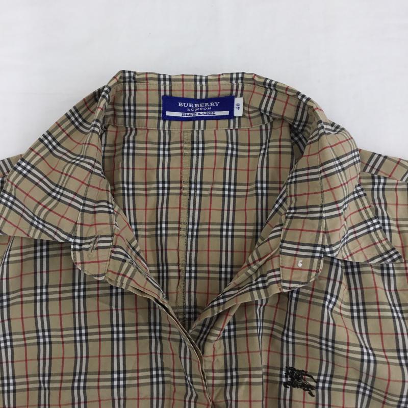 バーバリー BURBERRY シャツ、ブラウス 七分袖 40 チェック 茶 / ブラウン /  レディース USED 古着 中古 10128103