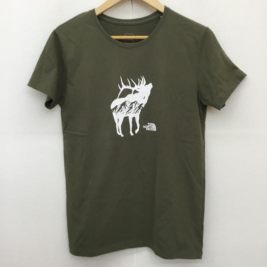 ザノースフェイス THE NORTH FACE Tシャツ 半袖 NTW31615 L プリント X ロゴ、文字 緑 / グリーン /  レディース USED 古着 中古 10128109