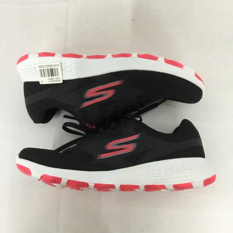 スケッチャーズ SKECHERS スニーカー スニーカー 15651 BKHP GO WALK COOL 22.5cm 箱有 22.5cm ロゴ、文字 黒 / ブラック / X 白 / ホワイト / X 桃 / ピンク /  レディース USED 古着 中古 10128142