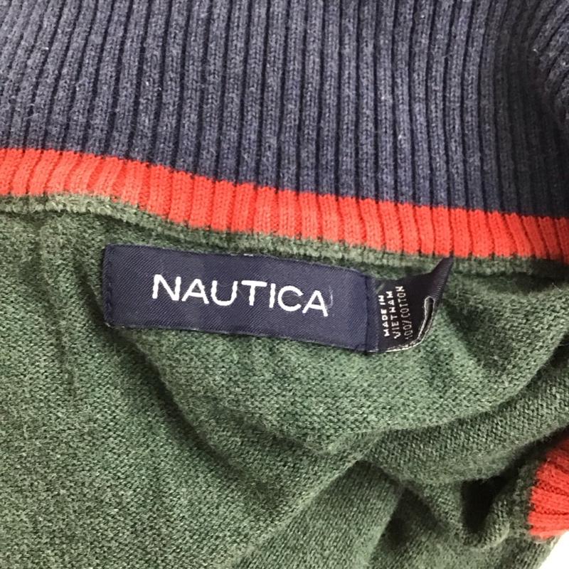 ノーティカ NAUTICA ニット、セーター 長袖 M 無地 緑 / グリーン /  メンズ USED 古着 中古 10128148