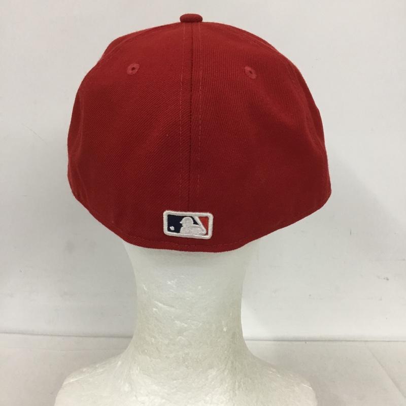 ニューエラ NEW ERA 帽子 キャップ 59FIFTY MLB ロサンゼルス エンゼルス 58.7cm ロゴ、文字 赤 / レッド /  メンズ USED 古着 中古 10128149
