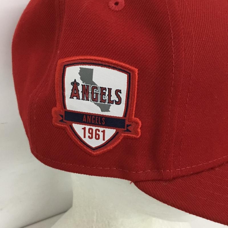 ニューエラ NEW ERA 帽子 キャップ 59FIFTY MLB ロサンゼルス エンゼルス 58.7cm ロゴ、文字 赤 / レッド /  メンズ USED 古着 中古 10128149