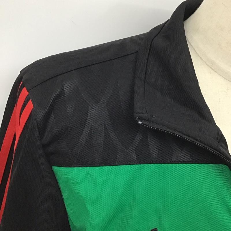 アディダス adidas ジャケット、上着 ジャンパー、ブルゾン トラックジャケット 無地 X ロゴ、文字 黒 / ブラック / X 緑 / グリーン /  メンズ USED 古着 中古 10128150
