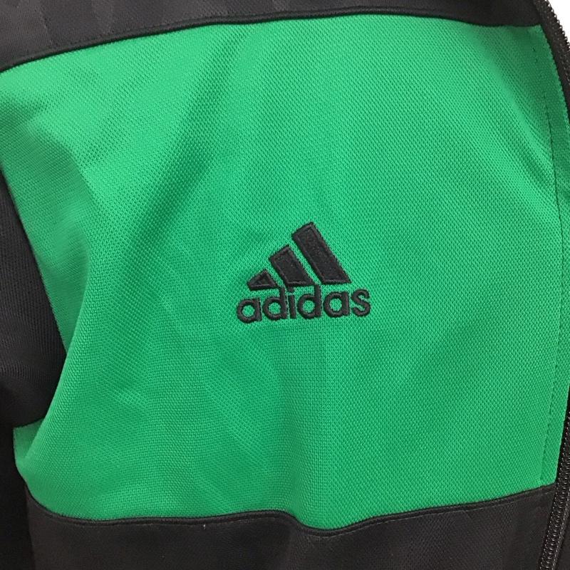 アディダス adidas ジャケット、上着 ジャンパー、ブルゾン トラックジャケット 無地 X ロゴ、文字 黒 / ブラック / X 緑 / グリーン /  メンズ USED 古着 中古 10128150