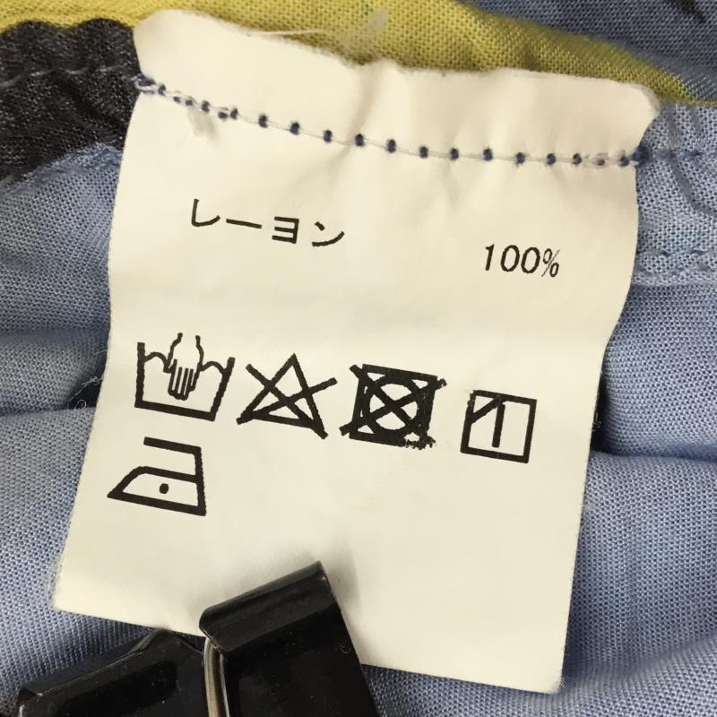 ダブルレインボー DOUBLE RAINBOUU シャツ、ブラウス 半袖 オープンカラーシャツ L 総柄 青 / ブルー / X 黄 / イエロー / X 桃 / ピンク /  メンズ USED 古着 中古 10128166