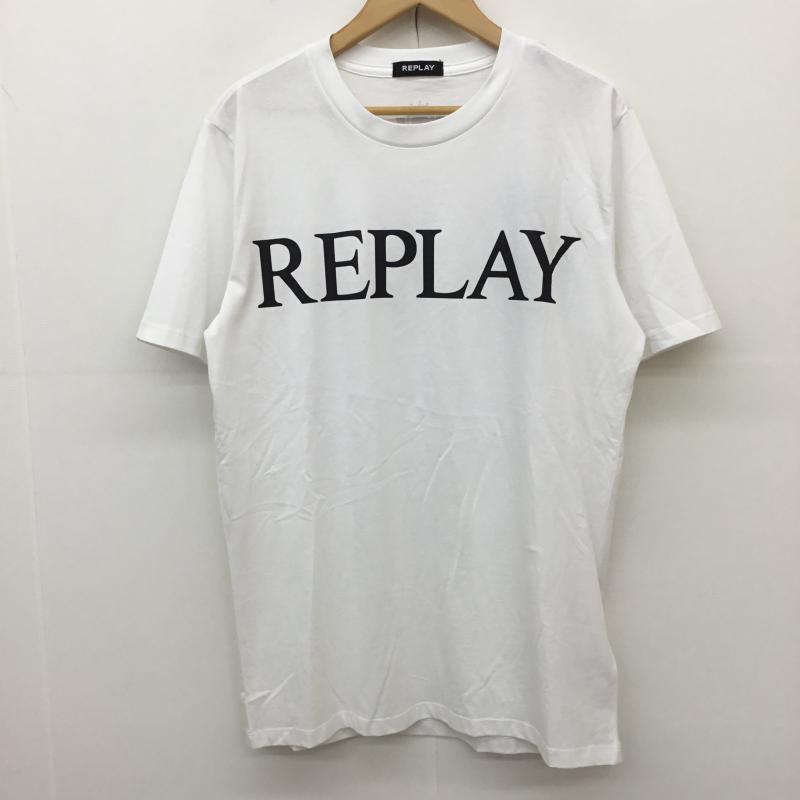 リプレイ REPLAY Tシャツ 半袖 L ロゴ、文字 白 / ホワイト /  メンズ USED 古着 中古 10128168