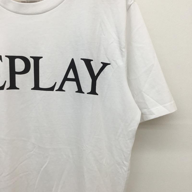 リプレイ REPLAY Tシャツ 半袖 L ロゴ、文字 白 / ホワイト /  メンズ USED 古着 中古 10128168