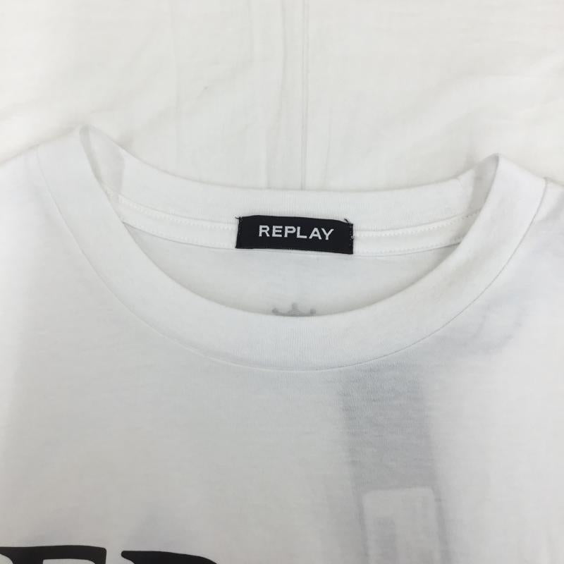 リプレイ REPLAY Tシャツ 半袖 L ロゴ、文字 白 / ホワイト /  メンズ USED 古着 中古 10128168