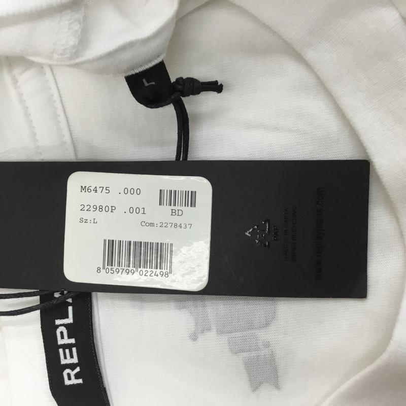 リプレイ REPLAY Tシャツ 半袖 L ロゴ、文字 白 / ホワイト /  メンズ USED 古着 中古 10128168