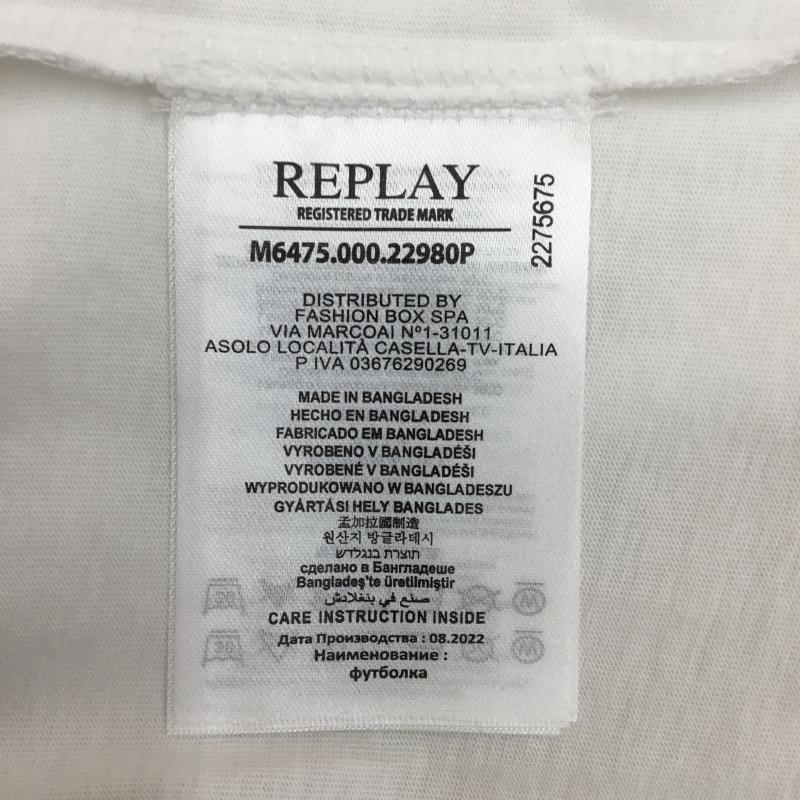 リプレイ REPLAY Tシャツ 半袖 L ロゴ、文字 白 / ホワイト /  メンズ USED 古着 中古 10128168