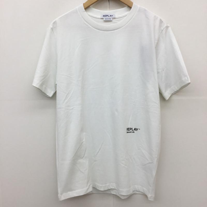 リプレイ REPLAY Tシャツ 半袖 M ロゴ、文字 白 / ホワイト /  メンズ USED 古着 中古 10128169