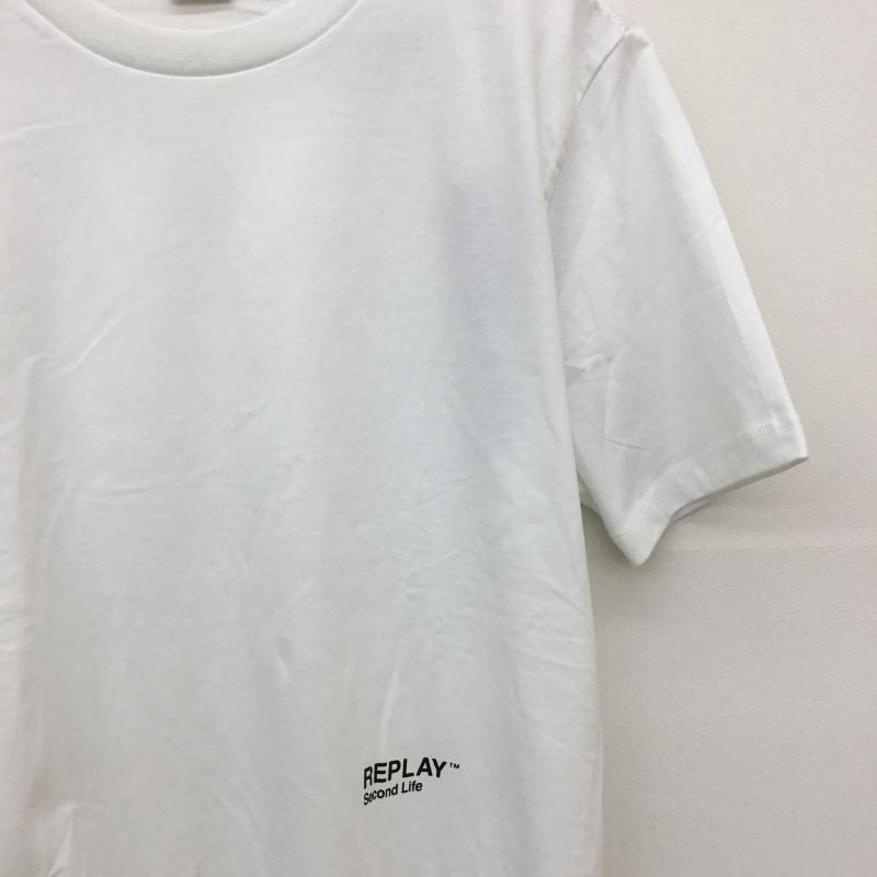リプレイ REPLAY Tシャツ 半袖 M ロゴ、文字 白 / ホワイト /  メンズ USED 古着 中古 10128169