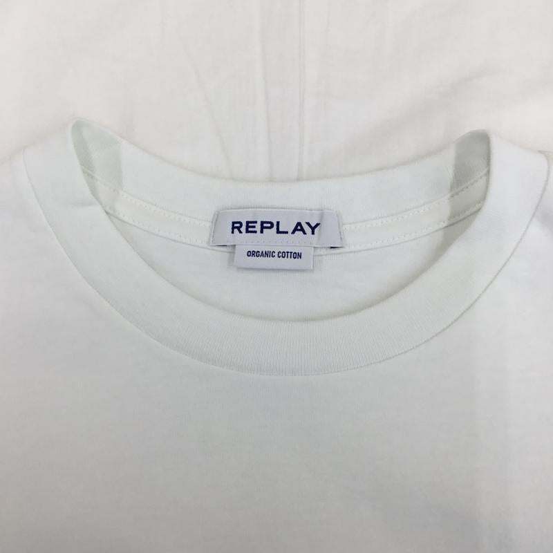 リプレイ REPLAY Tシャツ 半袖 M ロゴ、文字 白 / ホワイト /  メンズ USED 古着 中古 10128169