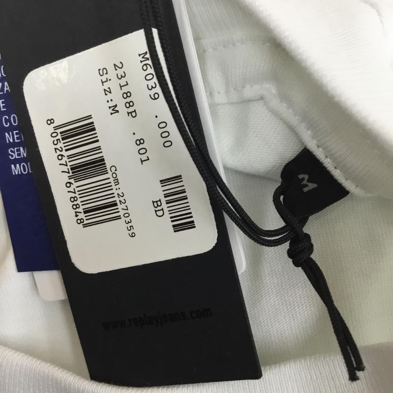 リプレイ REPLAY Tシャツ 半袖 M ロゴ、文字 白 / ホワイト /  メンズ USED 古着 中古 10128169