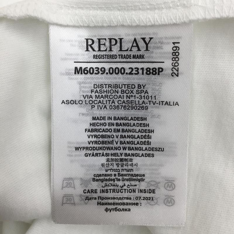 リプレイ REPLAY Tシャツ 半袖 M ロゴ、文字 白 / ホワイト /  メンズ USED 古着 中古 10128169
