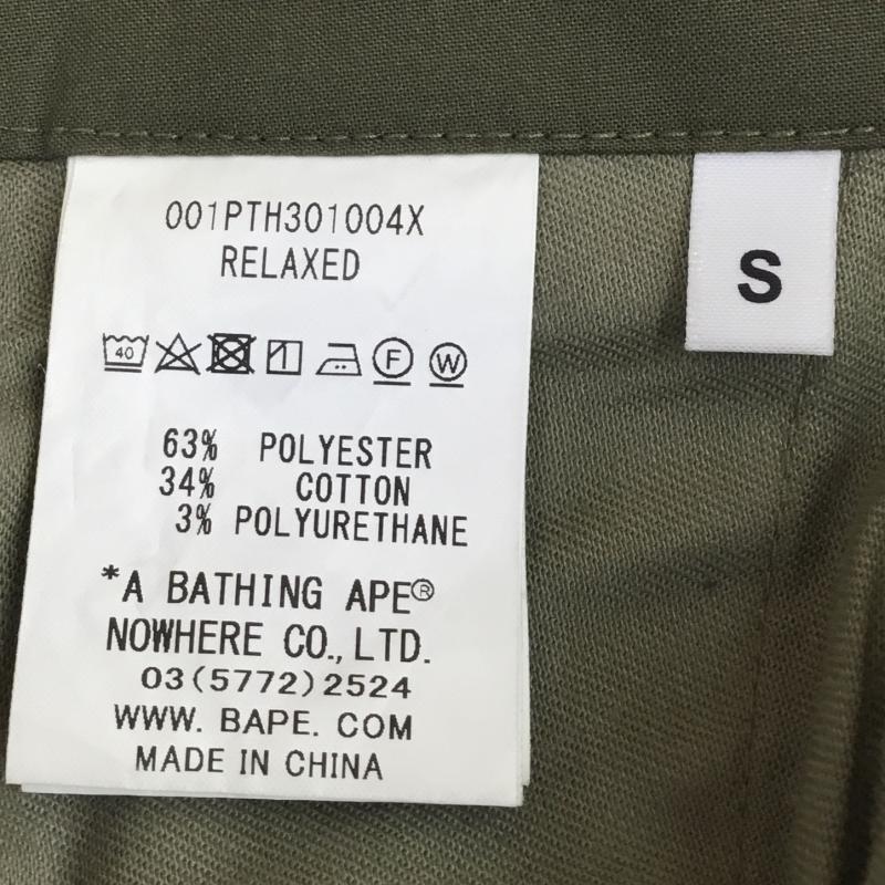 アベイシングエイプ A BATHING APE パンツ ワークパンツ、ペインターパンツ カーゴパンツ　001PTH301004X S 無地 X ワンポイント X ロゴ、文字 カーキ / カーキ /  メンズ USED 古着 中古 10128172
