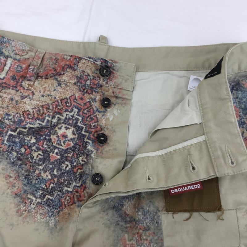 ディースクエアード2 DSQUARED2 パンツ ショートパンツ 48 総柄 ベージュ / ベージュ / X 赤 / レッド / X 青 / ブルー /  メンズ USED 古着 中古 10128177
