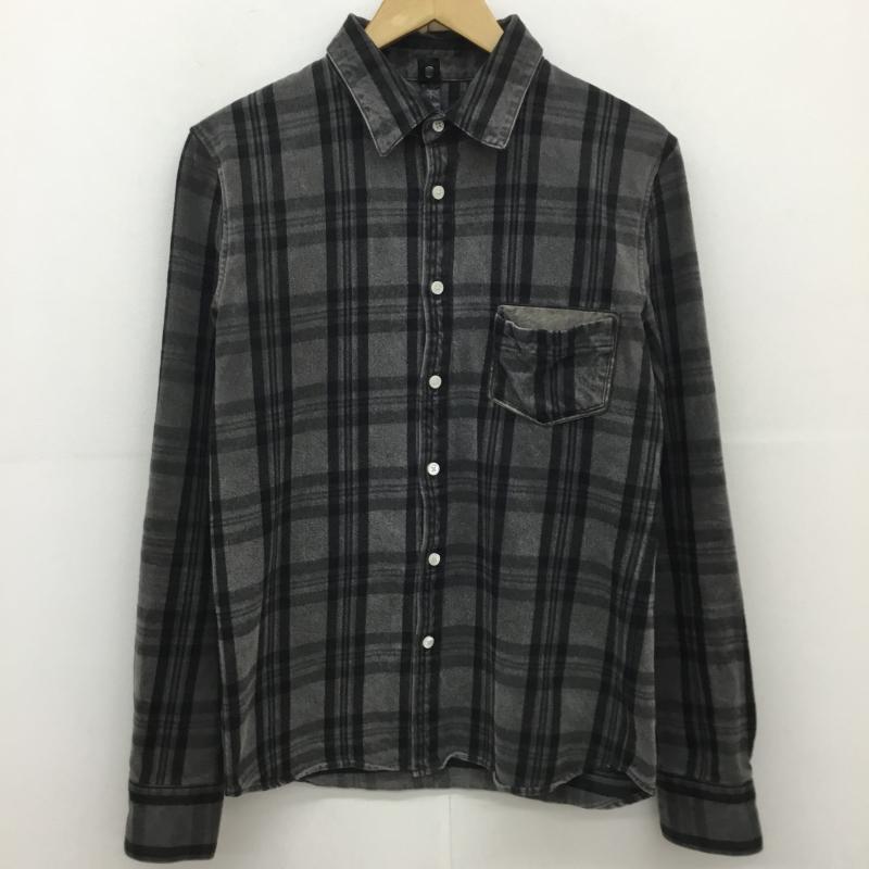 ダヴルジェイケイ wjk シャツ、ブラウス 長袖 wjk ダブルジェーケー マドラスチェック フックシャツ ch70e S M チェック 黒 / ブラック /  メンズ USED 古着 中古 10128187