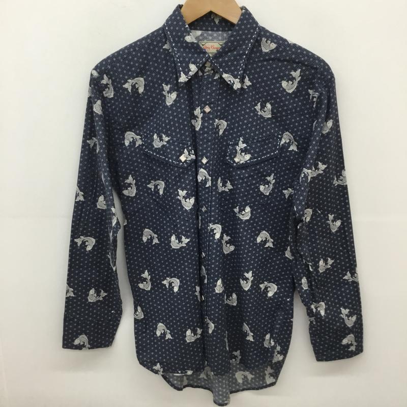 ドライボーンズ Dry Bones シャツ、ブラウス 長袖 03-3792-6147 Dry Bones 長袖シャツ M 総柄 青 / ブルー /  メンズ USED 古着 中古 10128188