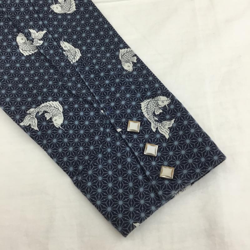 ドライボーンズ Dry Bones シャツ、ブラウス 長袖 03-3792-6147 Dry Bones 長袖シャツ M 総柄 青 / ブルー /  メンズ USED 古着 中古 10128188