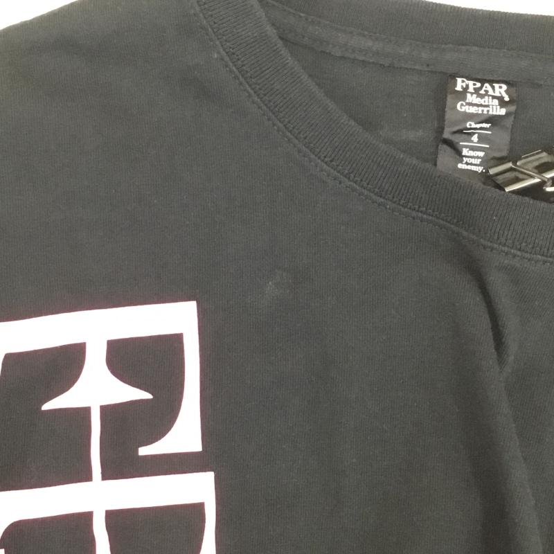 フォーピーエーアールメディアゲリラ FPARMEDIAGUERRILLA Tシャツ 長袖 FORTY PERCENTS AGAINST RIGHTS Media Guerrilla FPAR クルーネック アームプリント 4号 ロゴ、文字 X プリント 黒 / ブラック /  メンズ USED 古着 中古 10128190
