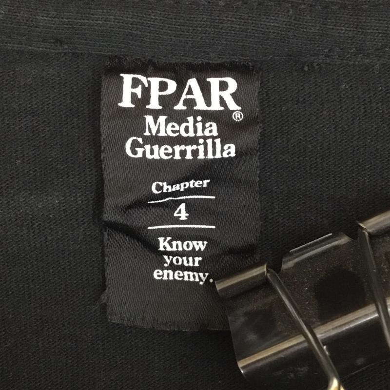フォーピーエーアールメディアゲリラ FPARMEDIAGUERRILLA Tシャツ 長袖 FORTY PERCENTS AGAINST RIGHTS Media Guerrilla FPAR クルーネック アームプリント 4号 ロゴ、文字 X プリント 黒 / ブラック /  メンズ USED 古着 中古 10128190