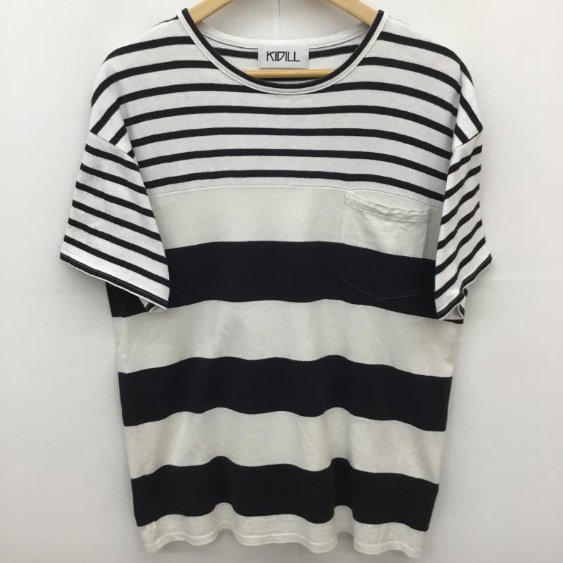 キディル KIDILL Tシャツ 半袖 KL129 KIDILL 半袖Tシャツ FREE ボーダー柄 白 / ホワイト / X 黒 / ブラック /  メンズ USED 古着 中古 10128191