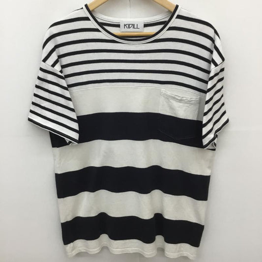 キディル KIDILL Tシャツ 半袖 KL129 KIDILL 半袖Tシャツ FREE ボーダー柄 白 / ホワイト / X 黒 / ブラック /  メンズ USED 古着 中古 10128191