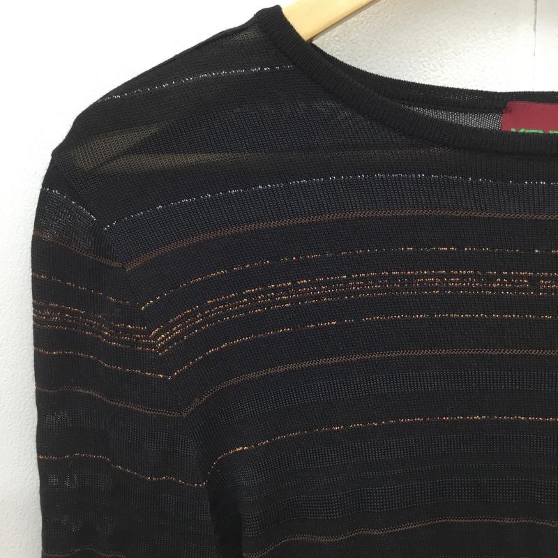 ケンゾー KENZO ニット、セーター 長袖 KENZO PARIS ニット イタリア製 VINTAGE M ボーダー柄 黒 / ブラック /  メンズ USED 古着 中古 10128198