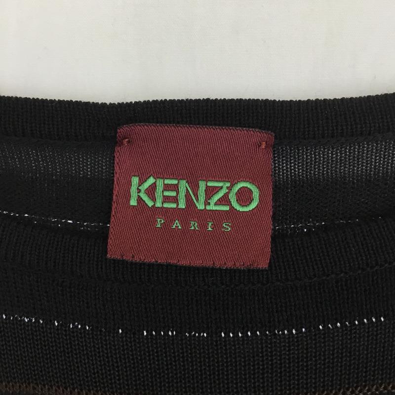 ケンゾー KENZO ニット、セーター 長袖 KENZO PARIS ニット イタリア製 VINTAGE M ボーダー柄 黒 / ブラック /  メンズ USED 古着 中古 10128198